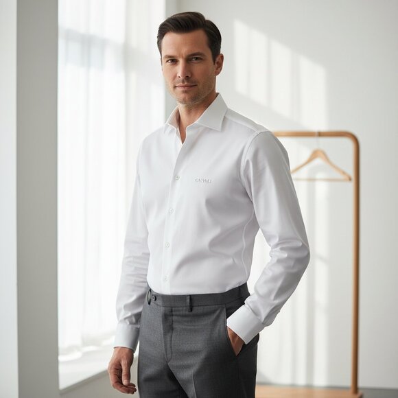 Canali White regular fit Impeccabile cotton shirt Size 41-16 Tear at sleeve seam